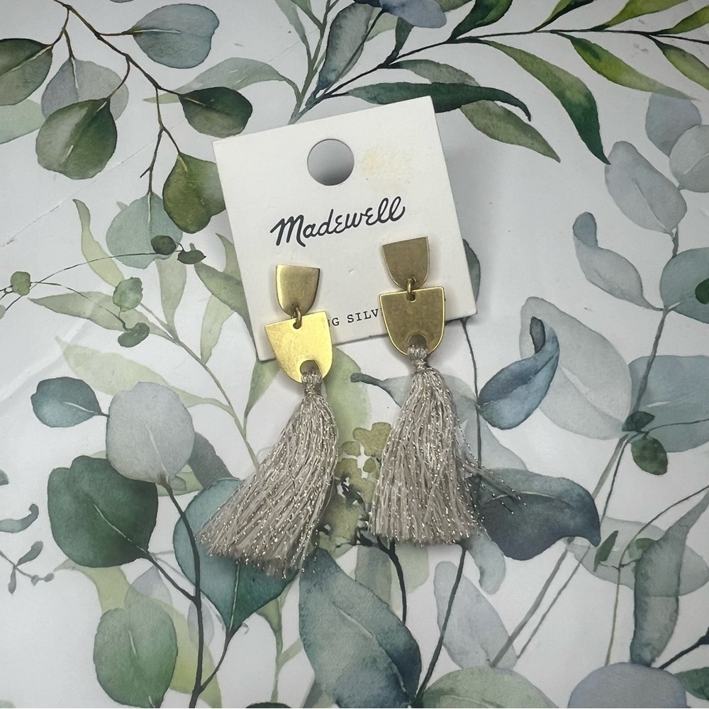 Madewell Gold Plated Sterling Silver Tassel Earrings - Picture 2 of 3